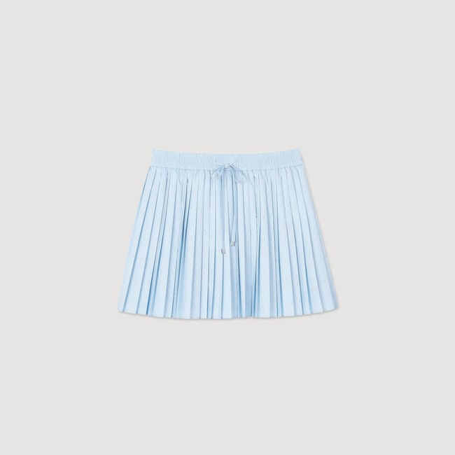 Mini pleated rhinestone skirt